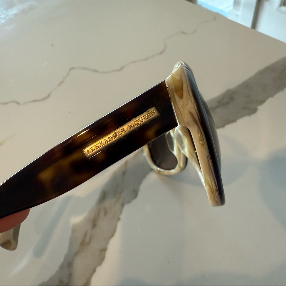 Alexander McQueen Brown and Cream Sunglasses